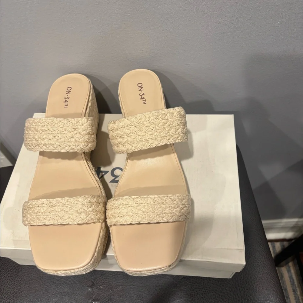 On 34th Womens Norinarf Braided Slip On Platform Sandals #16